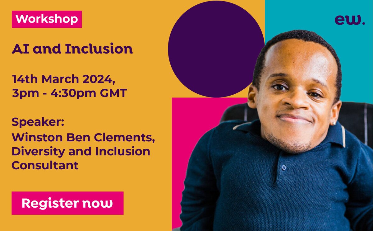 theewgroup's tweet photo. Join our workshop with @WinstonSpeaker to explore the applications and implications of using AI across areas such as inclusive hiring and accessibility, the common pitfalls, and how bias can influence AI-generated analysis and content : https://t.co/pACrfXY8Xu 

#DEI #Inclusion https://t.co/9IbXRpFK3S