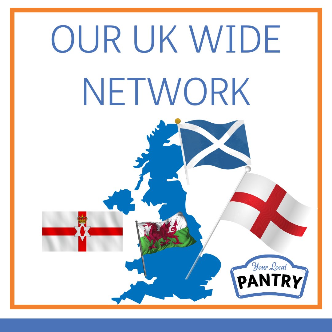 yourlocalpantry's tweet image. We're excited to be coordinating a network of 110+ Pantries in England, Northern Ireland, Wales and Scotland, working together to give #dignityhopechoice for over 600k member visits. If you're an existing food project or looking to start, get in touch - info@yourlocalpantry.co.uk