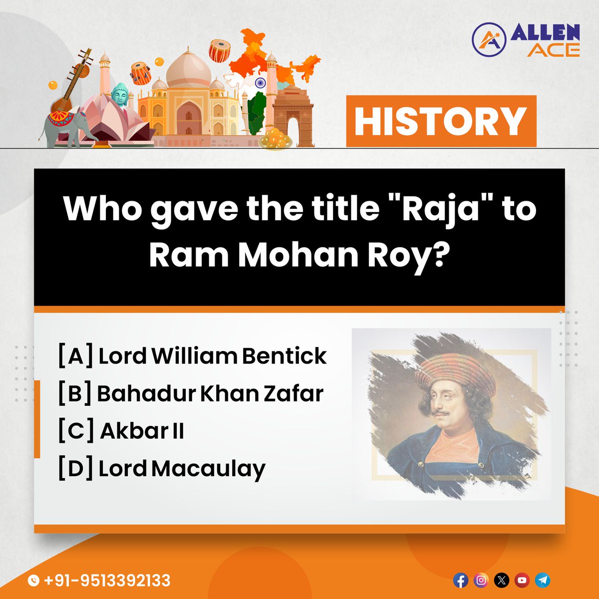 👉 Targeting RAS, Do let us know how much you are aware of History.

⏱ Take the Quiz and check your Knowledge.

#RASPreparation #History #HistoryofIndia #ALLENACE #Jaipur #indianhistory #historical #medieval #worldhistory
#worldwar #indianhistoryandculture #ras #upsc #ips
