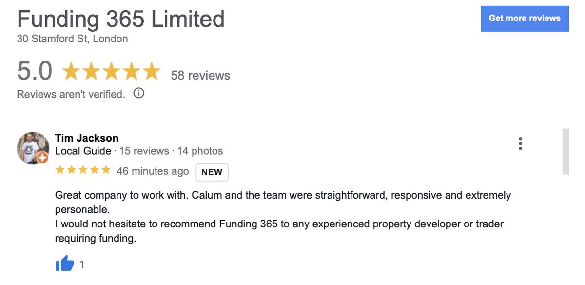 'Great company to work with.' A new 5 star Google review for a light refurbishment loan managed by our 'straightforward, responsive and extremely personable' Head of Underwriting, Calum 👏🏻

#bridgingfinance #developmentfinance #propertyfinance