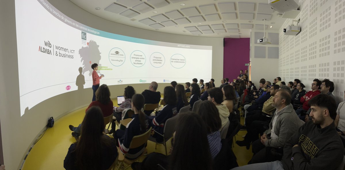 Virginia Mato da #familiaFIC abordou a brecha de xénero nas carreiras tecnolóxicas como directora da <a href="/CatedraW/">Catedra-Aldaba-WIB</a>