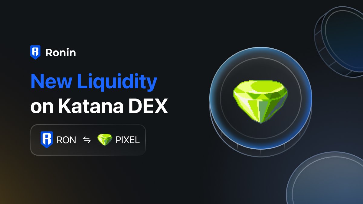 Introducing the RON/PIXEL liquidity pool on the Katana DEX! Moar liquidity  has appeared 💧 • Swap RON to PIXEL and vice-versa • Provide liquidity and  earn rewards • Convert your $BERRY to $