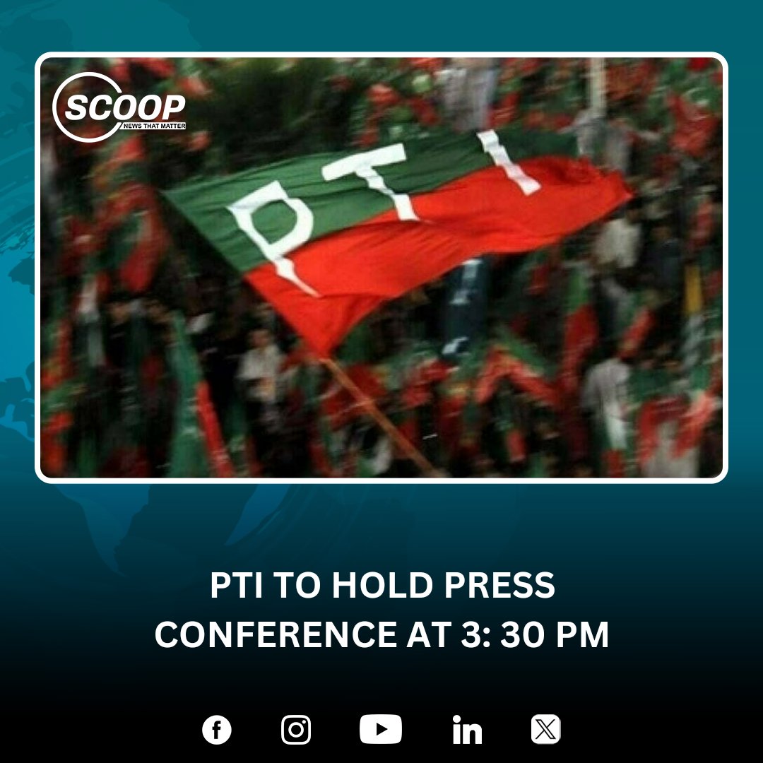 ScoopPakistan's tweet photo. PTI will hold a press conference today at 3:30pm with the Sunni Ittehad Council (SIC) and the Majlis Wahdat-i-Muslimeen (MWM). 

#PTI #pressconference #scooppakistan https://t.co/hlDWpUnJJF