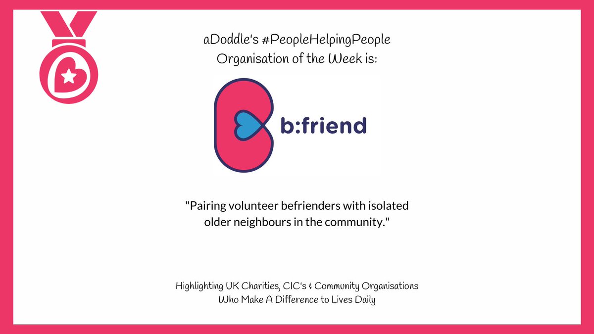 aDoddle_UK's tweet photo. Loneliness exists & we’d like to end it. Thats why our #FPOW is @_bfriend! If you know someone who is #SociallyIsolated in #SouthYorks area, they can match up #VolunteerBefrienders with isolated older people & visit or call weekly for a friendly chat
See: https://t.co/Mn2wfoHQxZ https://t.co/aVvLMHAsx5