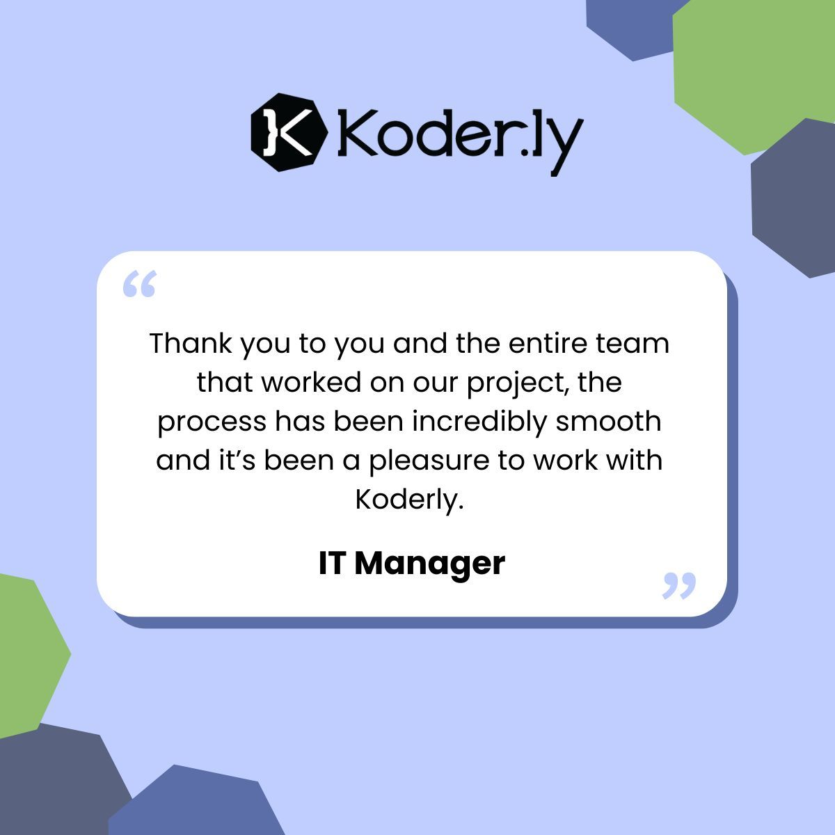 koderly's tweet image. The reviews speak for themselves ❤️ 
Software and services, tailored to your business.
buff.ly/3Hzbt50 
#SoftwareDevelopment #DatabaseServices #DatabaseAdmin