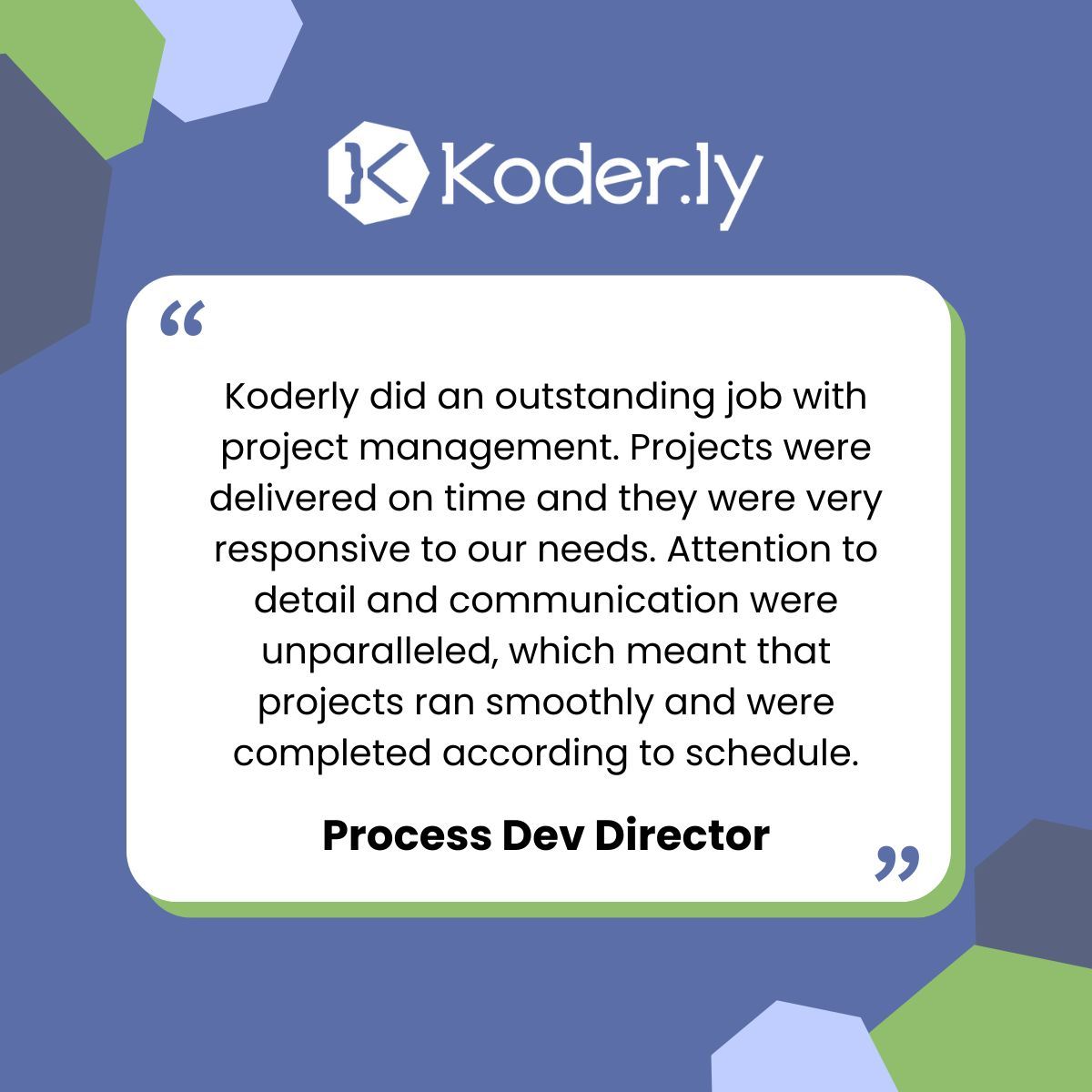 koderly's tweet image. The reviews speak for themselves ❤️ 
Software and services, tailored to your business.
buff.ly/3Hzbt50 
#SoftwareDevelopment #DatabaseServices #DatabaseAdmin