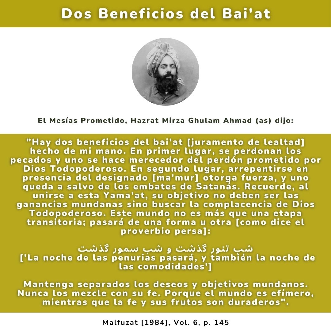 Dos Beneficios del Bai'at

  #Islam #Ahmadía #Puertorico #Mirzaghulamahmad #Qadian

islampr.org