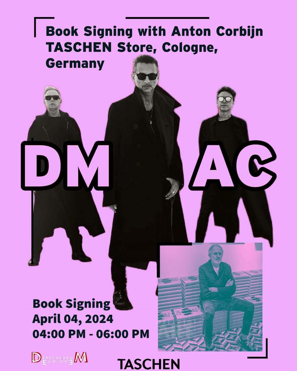 Book Signing with Anton Corbijn TASCHEN Store, Cologne, Germany April 04, 2024, 04:00 PM - 06:00 PM #AntonCorbijn #DepecheMode #DMAC #Taschen @TASCHEN