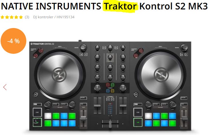 Sleva pro TRAKTORISTY pouze dnes! 👉 Platí pro vybrané kontrolery Traktor, což ocení hlavně DJs a producenti el. hudby. Omluvte prosím zhoršenou dopravní situaci v širším okolí naší pražské prodejny. Dají se očekávat zácpy díky nebývalému náporu traktoristů z celé republiky.
