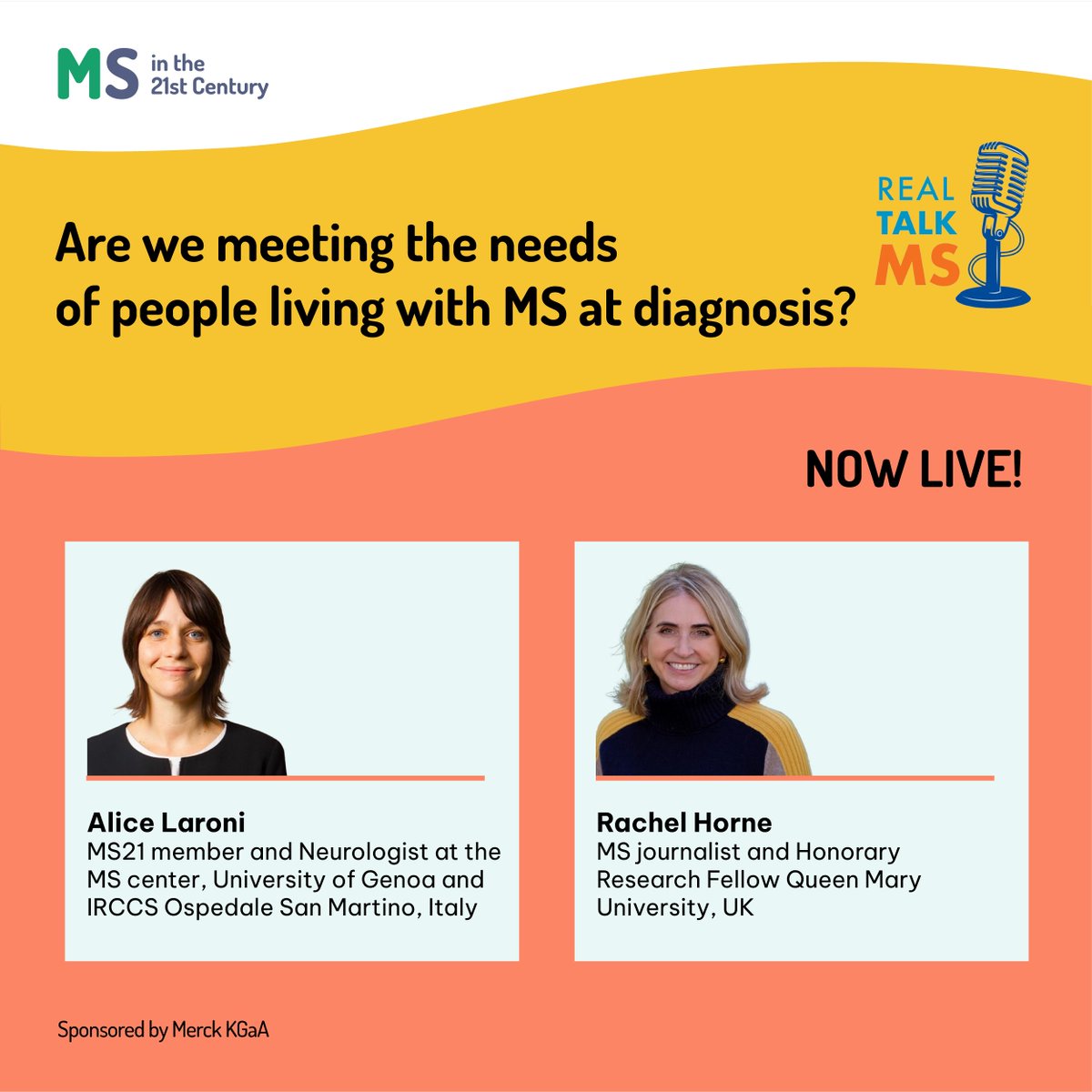 #MS21 member Alice Laroni and <a href="/RachelHorne19/">Rachel Horne</a> join <a href="/RealTalkMS_jon/">Jon Strum</a> on RealTalk MS, to discuss if patient needs are being met at the time of MS diagnosis.

Listen here: bit.ly/3Ul9ysg

Or check out all podcasts here: bit.ly/47f2kJ8

#MS #msdiagnosis #mspodcasts