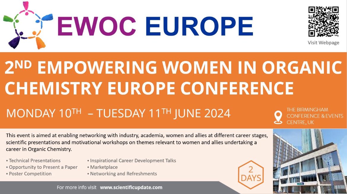 #EWOCEurope2024 is back this year with a great programme including talks from top researchers in academia and the pharmaceutical industry! 

Join us in Birmingham in June! 

scientificupdate.com/conference_eve…