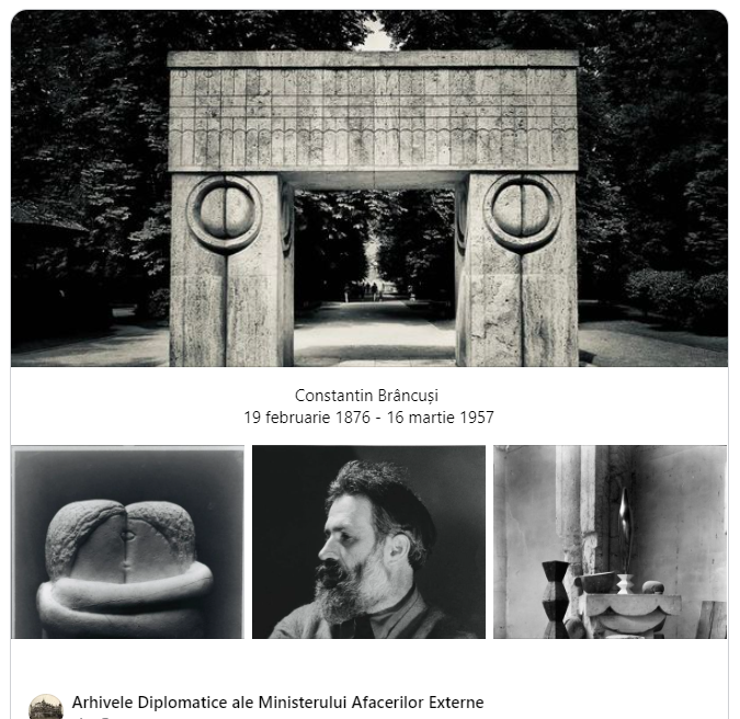 CGROManchester's tweet photo. #BrâncușiDay is here! Find out more from the #TVR1 short-doc👇 https://t.co/gUtEwSOneU
#CelebratingRomanianCulture https://t.co/sDN5p7x0P1