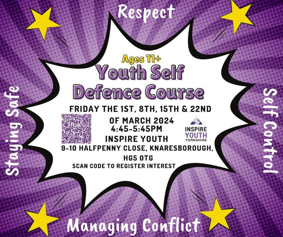 We are thrilled to share we are teaming up with a martial arts instructor to bring a free 4 week course covering self defence to Knaresborough for young people aged 11+ 😊

Register interest here: docs.google.com/forms/d/e/1FAI…

#inspireyouth #selfdefence #youthwork #stayingsafe