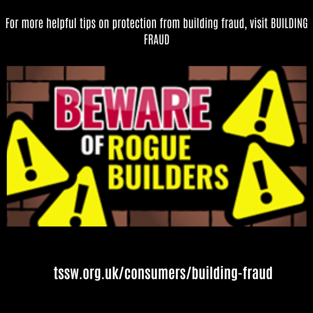 TradStandSW's tweet image. We advise getting a written contract before starting building works or paying any money. If the contractor doesn't do what was agreed, the written agreement can help get back any money that has been paid. tssw.org.uk/building-fraud #BuildingFraud #RogueTrader #TradingStandards