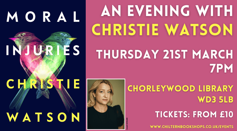 CWBookshop's tweet photo. We're *very* excited to be hosting an evening with Christie Watson (award-winning author of THE LANGUAGE OF KINDNESS) on Thursday 21st March. 

Christie will be chatting about her compelling debut novel MORAL INJURIES. Tickets here!
https://t.co/sUuiqZiNAn https://t.co/HU32ENJaCe