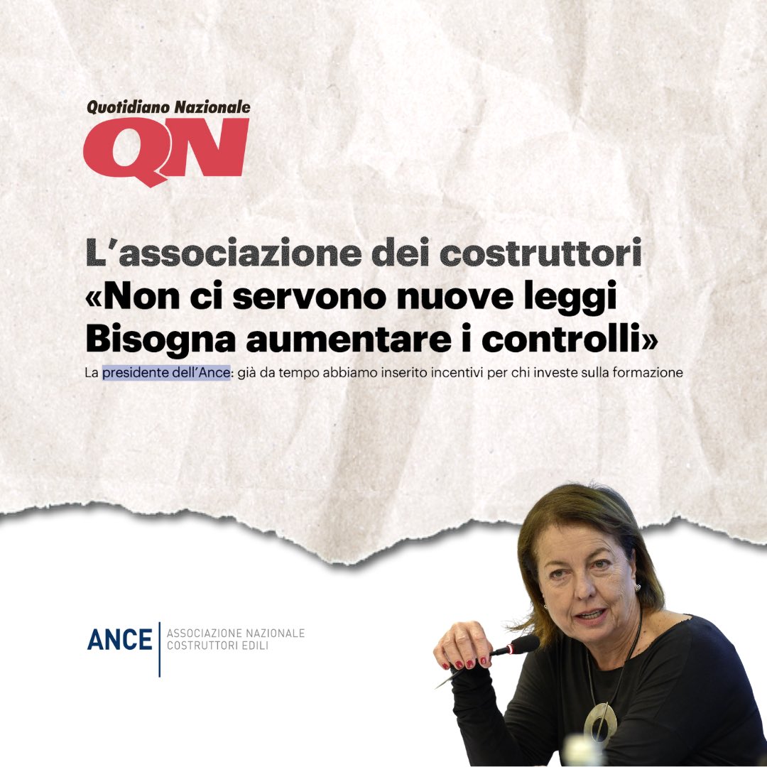 Non possiamo essere ciechi e indifferenti di fronte a queste morti, bisogna intensificare i controlli preventivi e sostenere imprese e lavoratori nella qualificazione. Su <a href="/qnazionale/">Quotidiano Nazionale</a> l’intervista alla Presidente #Brancaccio