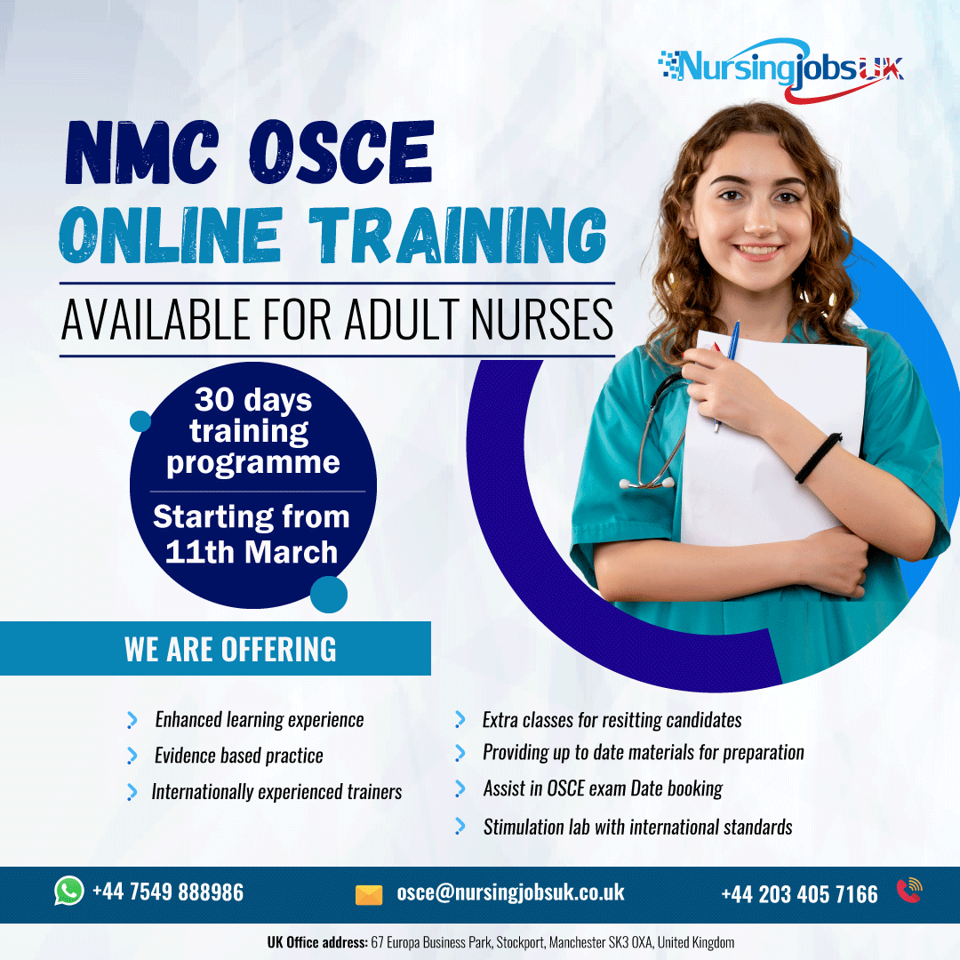 nursingjobsuk1's tweet photo. Please click on the below link for OSCE training registrationπ
https://t.co/O0SwMsNu8C
π§ osce@nursingjobsuk.co.uk
π +44 203 405 7166
Whatsapp - +44 754 988 8986
#OSCE #OSCEtraining #nursingjobsuk #nurses #nmc #CBT #training #nursing #uk #uknurses #UKJobs https://t.co/EYpFcrfrPx