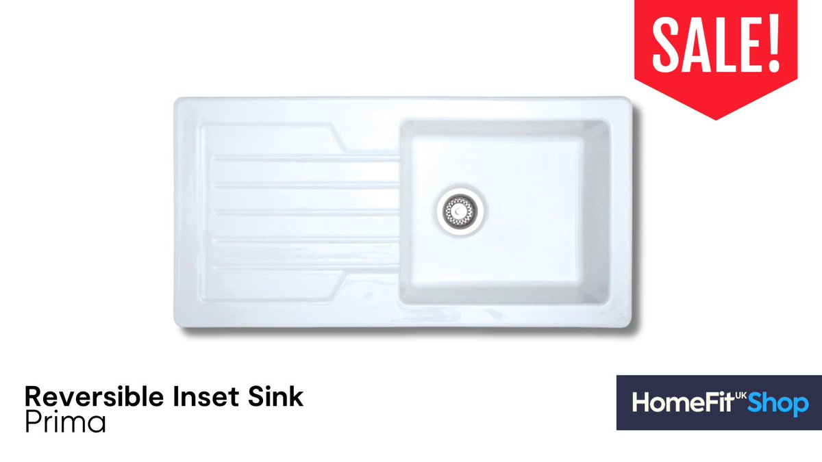 💡#Sink Spotlight💡 Check out this #reversible #inset #sink from #Prima A reversible sink means that there is a tap hole on both sides of the sink so that you can pick which side you want the #drainer on Prima 1B 1D Reversible Inset Ceramic Sink - White ecs.page.link/neNtJ