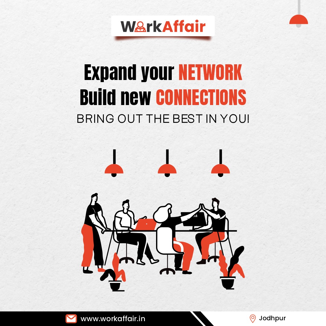 Boost your workday motivation by becoming a part of WorkAffair.
Unlock exclusive amenities and start your journey today!
.
.
.
.
.
#workAffair #workenvironment #coworkingspace #CollaborativeSpace #networking #worktogether #workspace #officespace #jodhpur #marwaricatalysts