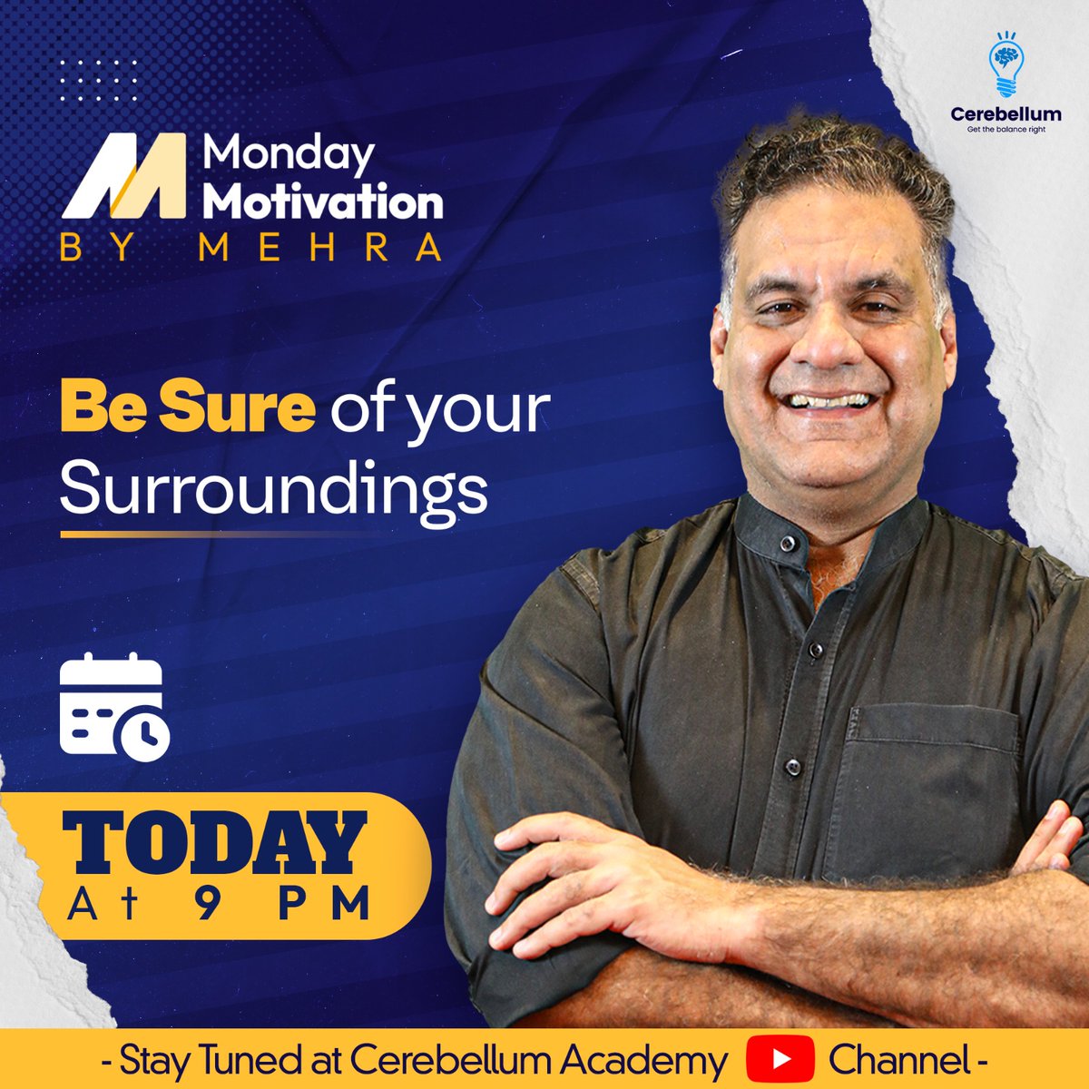 Start your Monday with a boost of motivation from Apurv Mehra! Stay confident and be aware of your surroundings.

Subscribe Cerebellum YouTube channel!!!
(YouTube link in bio)
.
Cerebellum Academy
An Institute For The Students by Teachers

#DrApurvMehra #MMM #CerebellumAcademy