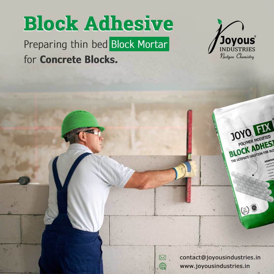 Get ready to build with confidence using our BLOCK Adhesive! Our thin bed block mortar is specially formulated for concrete blocks, ensuring secure and efficient construction every time. 🏗️

#joyousindustries #Joyous #BlockAdhesive #ThinBedMortar #SecureBuilding #EfficientMortar