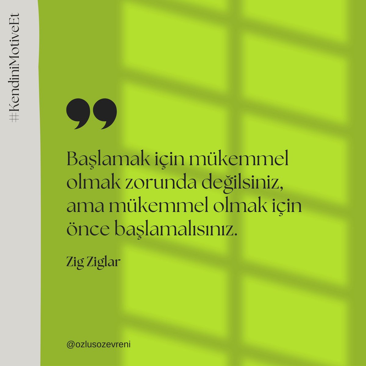 🎯 “Başlamak için mükemmel olmak zorunda değilsiniz, ama mükemmel olmak için önce başlamalısınız.”

Zig Ziglar

#ÖzlüSözlerEvreni #KendiniMotiveEt #özlüsözler #sözler #motivasyon #başlamak #başlangıç #321sendeyiz