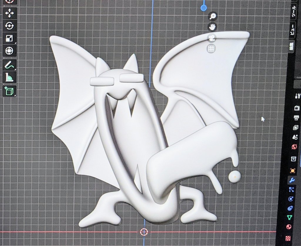 huchiMRD's tweet photo. Blenderの練習で青ゴルバット作ってたら一日終わってた… https://t.co/cHDUEliDIL