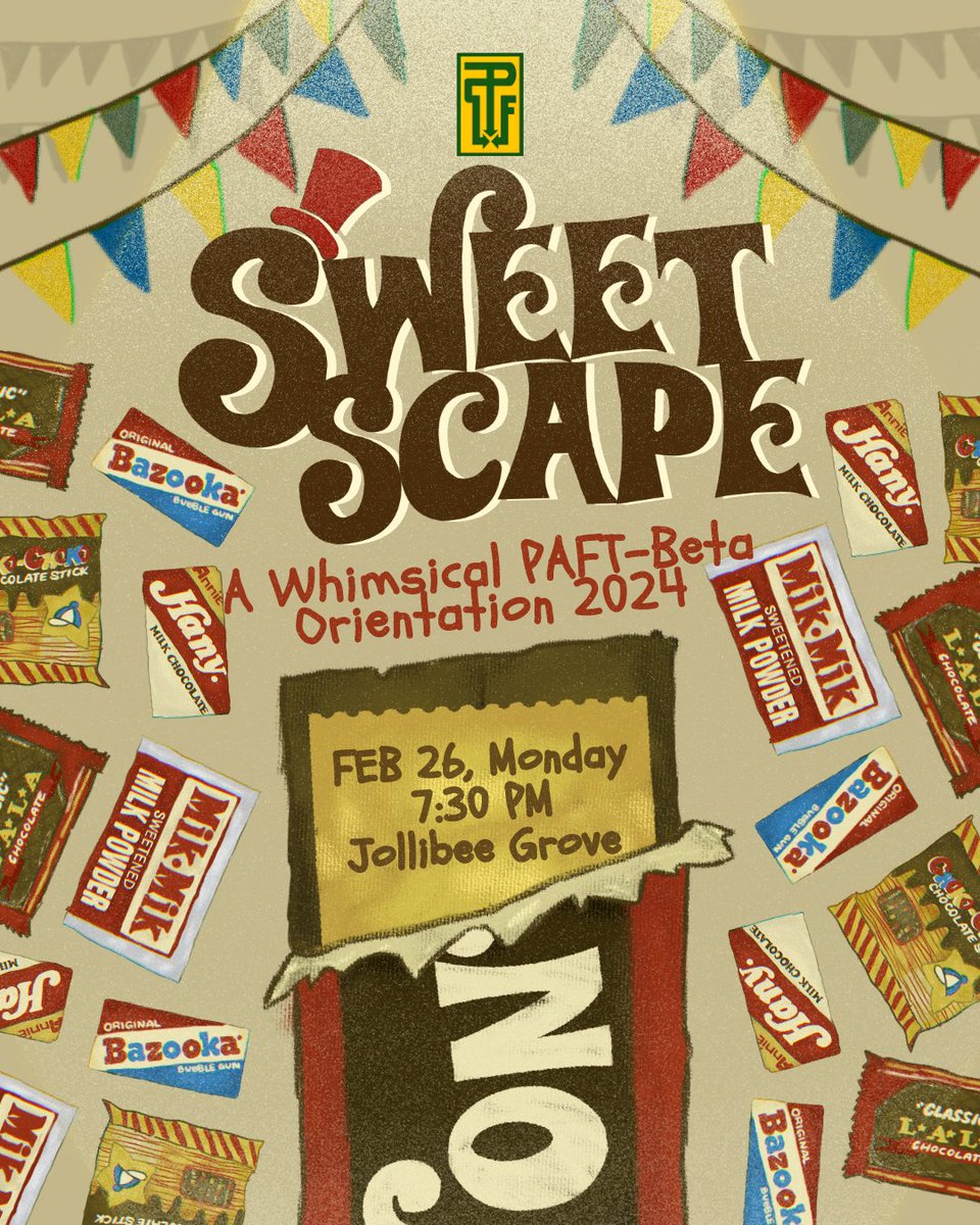 PAFTBeta's tweet image. Are you a BS Food Science and Technology student in UPLB? If yes, get ready to sprinkle some sweetness into your university life! Join us at SweetScape: A Whimsical PAFT-Beta Orientation on February 26, 7:30 PM at Jollibee Grove.

#SweetScape 🍭
#PAFTBeta