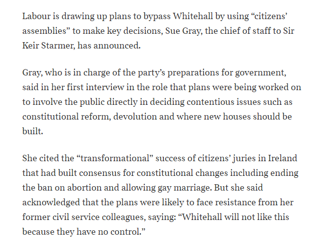 Great to see increasing support for citizens' assemblies from Labour's Chief of Staff today, as a way to help tackle some of the big challenges we face as a country.

thetimes.co.uk/article/sue-gr…

politics.co.uk/news/2024/02/1…