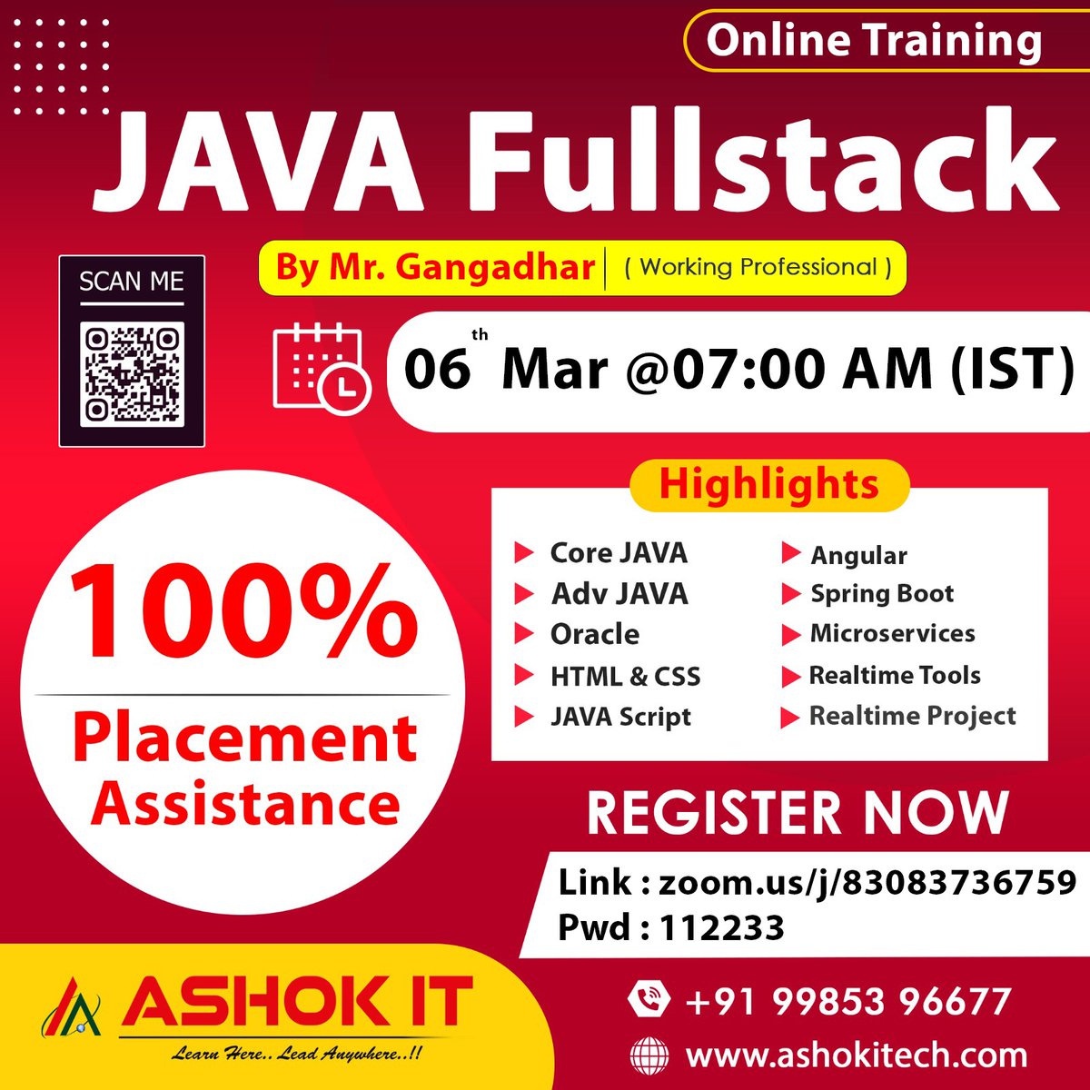 ashokitschool's tweet image. 📷 Java FullStack📷
📷 Enroll Now : bit.ly/3TO8v3Y
📷 Free Demo On 06th-March @ 07:00 AM IST
📷 Follow Our WhatsApp Channel : bit.ly/4565QED

#javafullstackdevelopercourse #java #javafullstacdevelopmentcourse #coding #programming #classroomtraining #ashokit