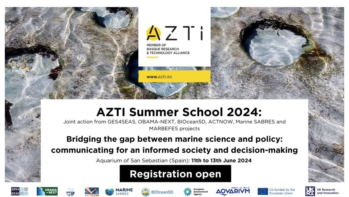 How can we use science to inform policy?

Summer school is back - this year, exploring how we can bolster the link between marine science and policy.

More info and to register:
azti.es/en/event/summe…

🤝@azti_brta @marbefes @ObamaNext @MarineSABRES #ActNow #GES4SEAS