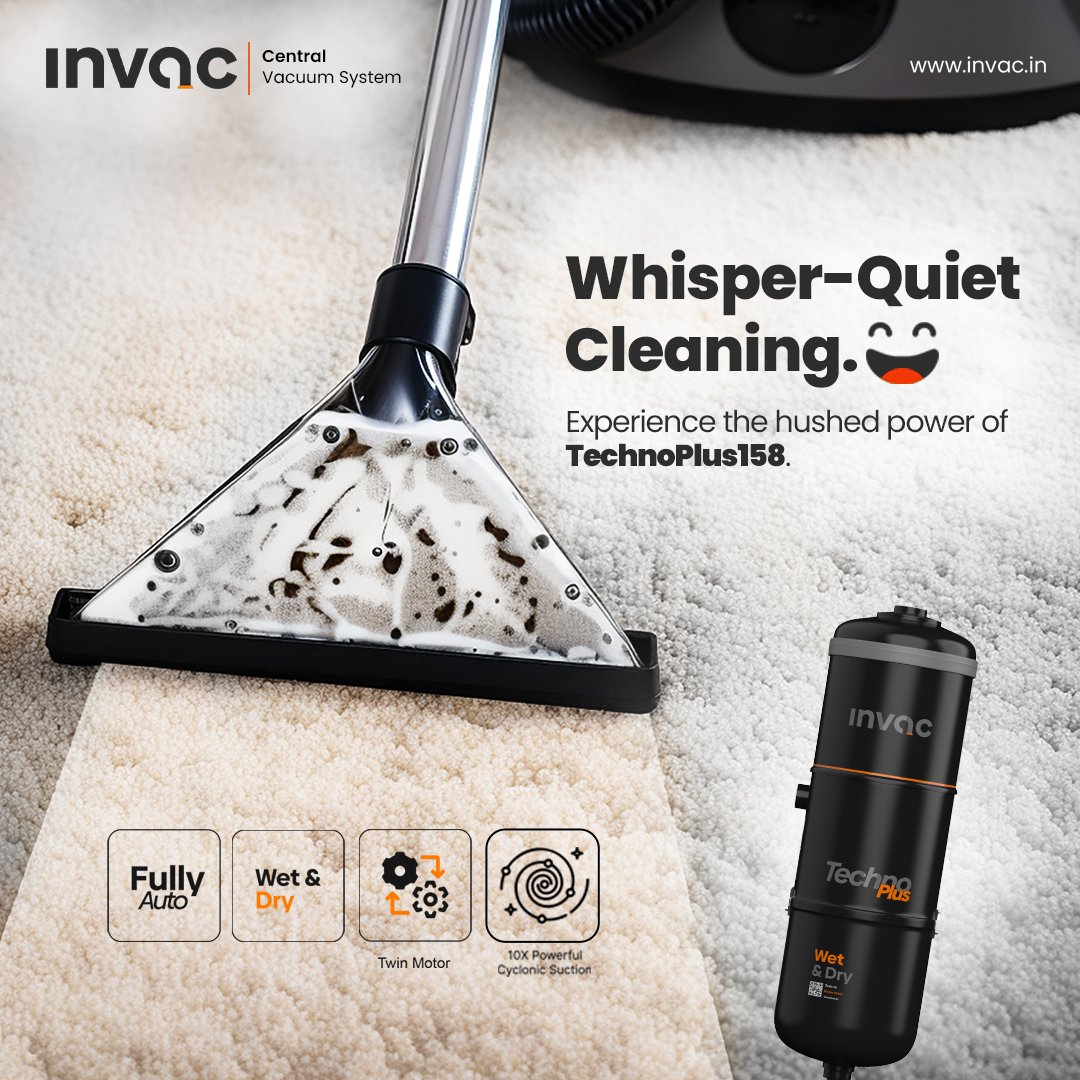 IndiaInvac's tweet photo. Our super efficient #centralvacuums are making cleaning a joy for all.

Visit https://t.co/l3hB7u32IP to learn more about our superior vacuum system - TechnoPlus158.

#invac #CentralVacuumSystem #invaccentralvacuum #technoplus158 #CleanLikePro #whisperquietcleaning https://t.co/RRnzlgxB78