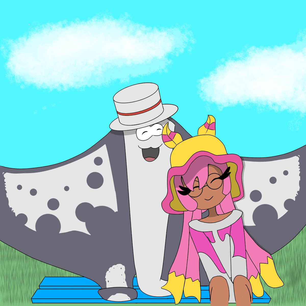 Here's an art I did last year for my best friend! Tho she's no longer a big man fan... At least I did the art! 
#Splatoon3 #splatoonart