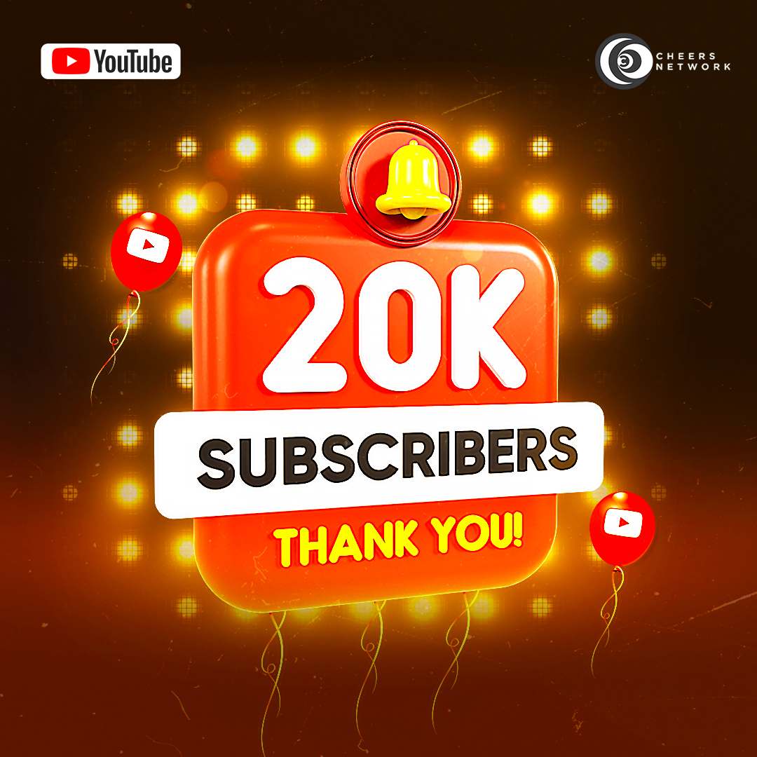 ' Cheers to 20K Subscribers!! 🎉 ' Thank You for Your Support!
.
.
#cheersnetwork #Gratitude #SupportiveCommunity #20ksubscribes #20kfamily #trendingposter #youtube #youtubesubscribers