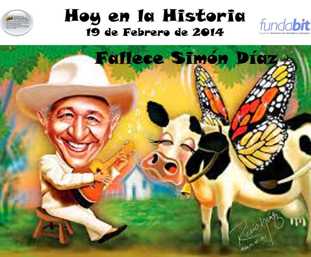 #19Feb del año 2014 , fallece en la ciudad de Caracas Tío Simón, uno de los mayores exponentes musicales de  Venezuela.
<a href="/NicolasMaduro/">Nicolás Maduro</a> 
@MPPEDUCACION 
<a href="/_LaAvanzadora/">Yelitze Santaella</a> 
<a href="/Fundabit_/">FundabitOficial</a> 
<a href="/leivi24/">Leivi/Oceanía</a> 
<a href="/ArriechiNixon/">Nixon Arrieche</a> 
<a href="/Dimary08/">D!mary_Anzola</a>