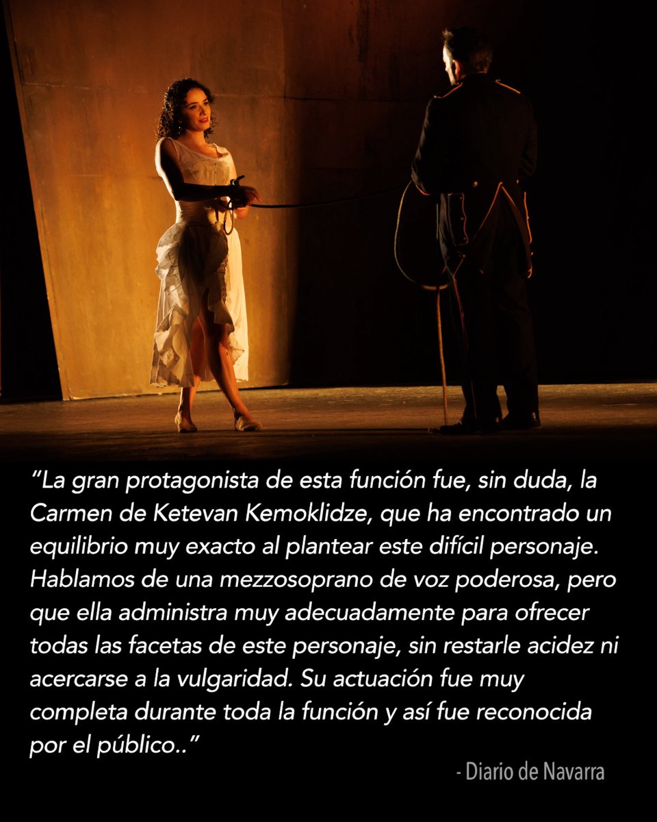 Review about my Carmen at @baluarte 2️⃣

✍🏻 @DiariodeNavarra 

#ketevankemoklidze #music #opera #operasinger #ქეთევანქემოკლიძე #georgia #singing #bizet #art #carmen #mezzosoprano #spain #baluarte