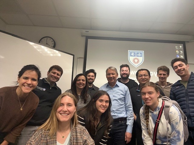 Professor Maya Mouawad's California Water Law class welcomed guest speaker Eric Garner (center) on Thursday. Garner is managing partner at Best Best & Krieger LLP and helped draft legislation in water law. He is also the co-author of the course textbook, California Water.