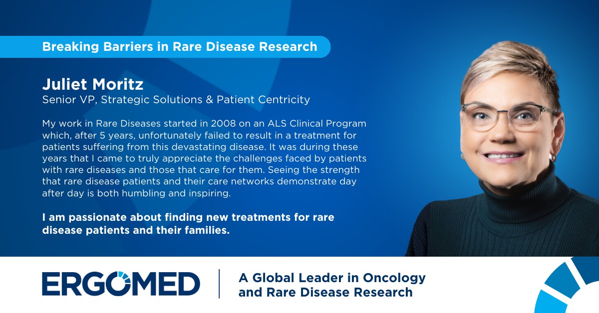 💡 Introducing Juliet Moritz, SVP of our Strategic Solutions and Patient Centricity.

Connect with Juliet to learn more on how Ergomed can add value to your planned or ongoing program.

#RareDiseases #PatientCentricity #ClinicalResearch #ClinicalTrials #BreakingBarriers