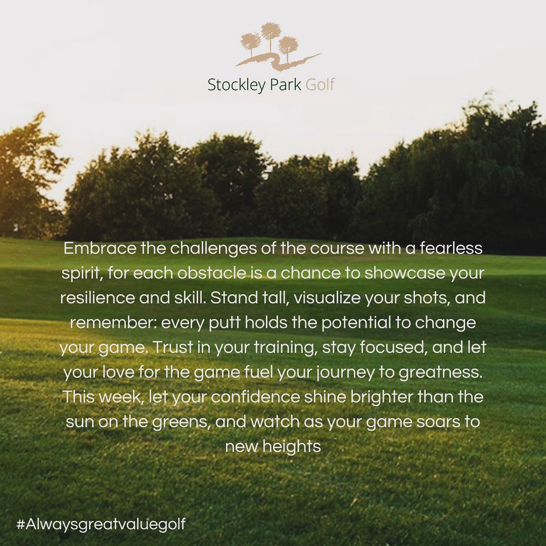 StockleyParkGC's tweet photo. Inspirational quote!! Hope everyone has a fantastic Monday morning! 😁🏌️‍♂️⛳️🍺
.
SPGC
.
#golf #golfers #golfswing #golfchannel #golfing #golfcourse #ukgolf #stockleyparkgolfcourse #golfclub #motivation #golfaddict #golflife #golfday #familyandfriends #uxbridge #hayes #westdrayton https://t.co/PDNzXAhUet