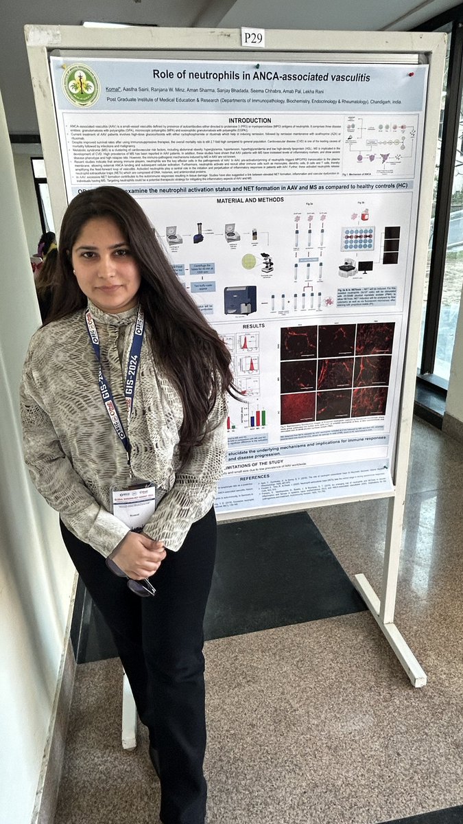 MeniaKomal's tweet photo. I'm delighted to share my immense enthusiasm for the recent #poster presentation in Global Immunology Summit-2024 organized by Translation Health Science and Technology Institute, Faridabad (Delhi, NCR), an experience that was truly enriching🤞🏻💫
#immunology #research https://t.co/pkzkN3z3od