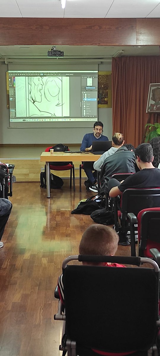 iesjoseplanes's tweet photo. El dibujante de Marvel, Salva Espin, ofreció a nuestros alumnos una clase en directo de cómo creó los  personajes más conocidos de Marvel. Gracias @SalvaEspin
por acudir a nuestro centro, por tu cercanía y por tu talento. https://t.co/MmLtqnydwS