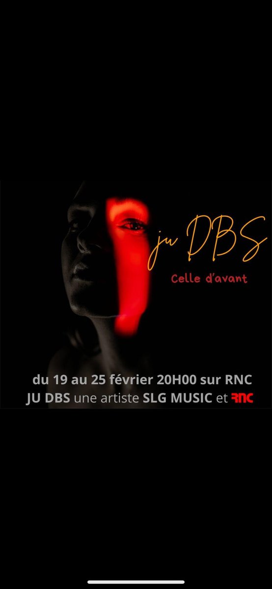 Notre volonté étant de mettre en avant les artistes Normands, cette semaine après NO ZA , coup de projecteur sur JU DBS une  artiste pleine d'NRJ euh pardon d'énergie ,Normande qui fait son entrée dans la playlist de RNC.
Découvrez son dernier titre  du 19 au 25 à 20h00 sur RNC