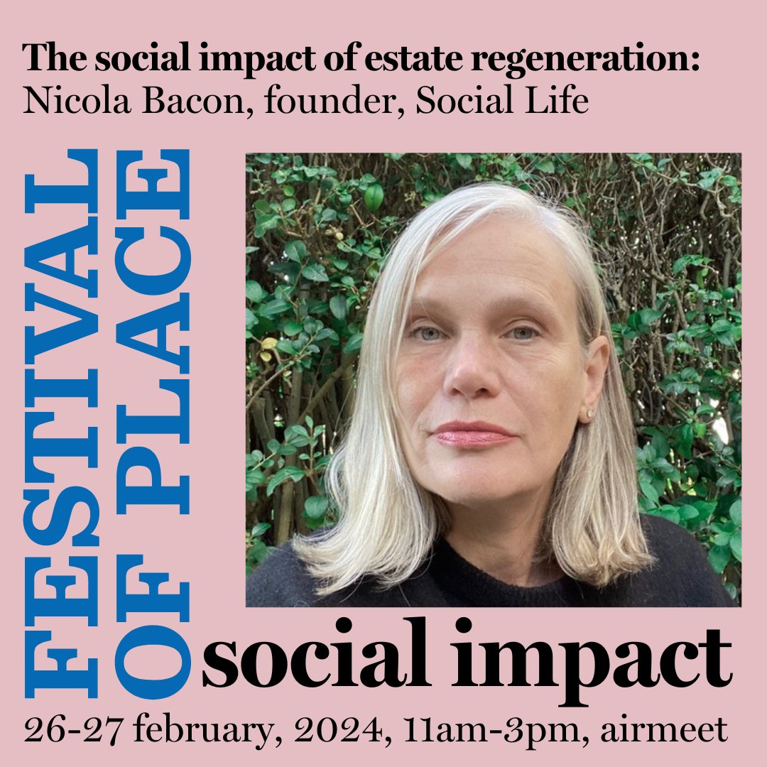 Looking forward to speaking at the Festival of Place next Monday 26th at 12pm, talking about how we've been capturing the social impact of estate regeneration and why this matters.

<a href="/festivalofplace/">Festival of Place</a> <a href="/TheDeveloperUK/">The Developer</a> #SocialImpact

Tickets here bit.ly/3vJKPUo