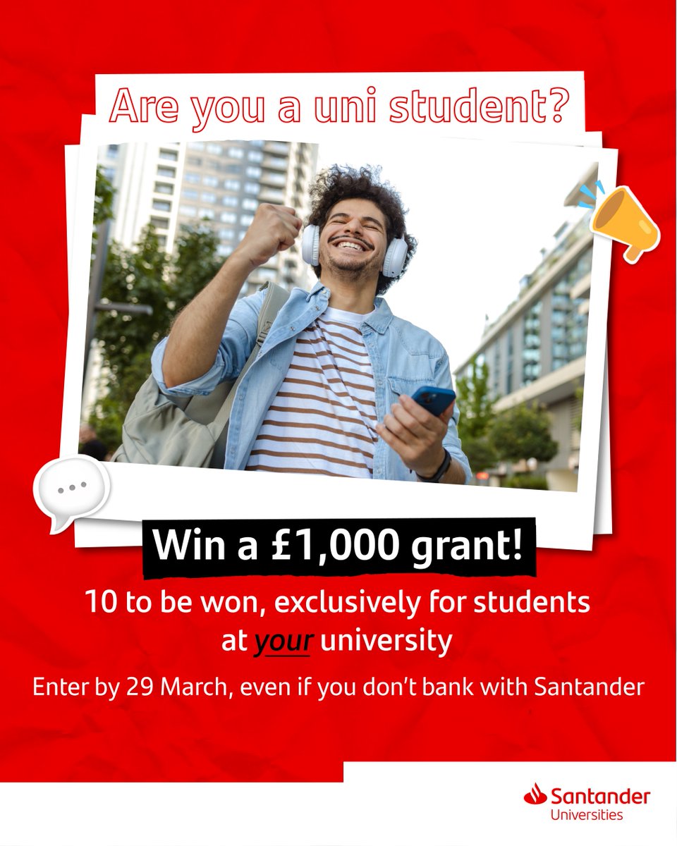 The Brighter Futures Grants programme is back for Birkbeck students! You can win 1 of 10 lots of £1000 to elevate your academic journey. Spend the money on rent, bills, study resources or anything else you need. #SanUniBFG24  🤩
Enter here: 👉 bit.ly/3HAgqKO 👈