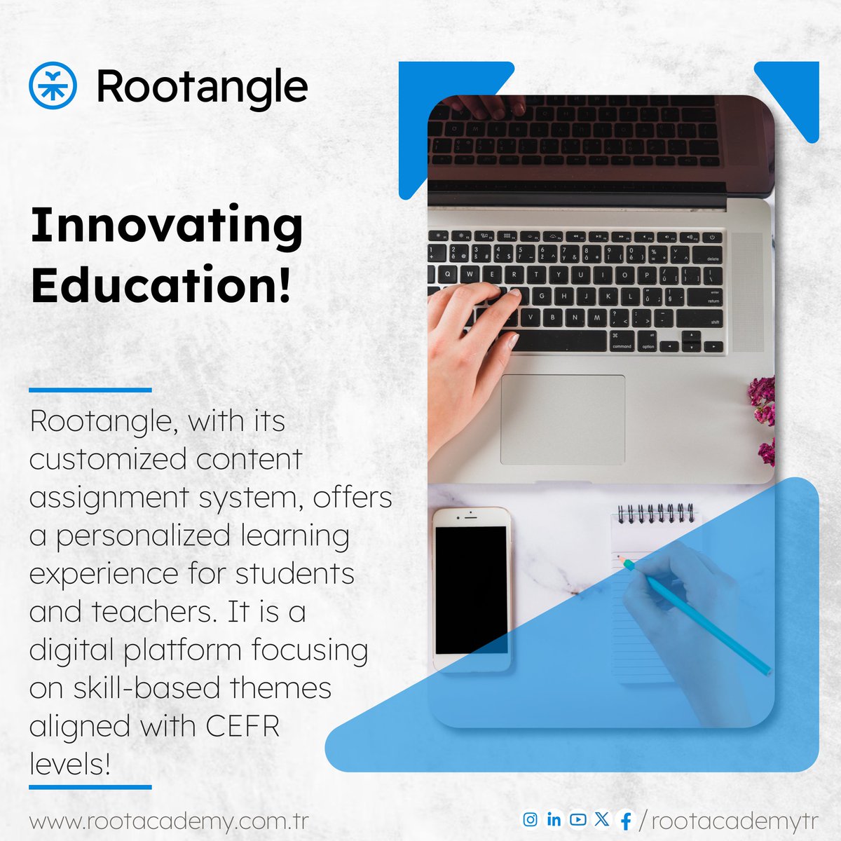 rootacademytr's tweet photo. Rootangle, with its customized content assignment system, offers a personalized learning experience for students and teachers. It is a digital platform focusing on skill-based themes aligned with CEFR levels.

#Rootangle #PersonalizedLearning #CEFRAligned #DigitalEducation https://t.co/SmFe7acEn3