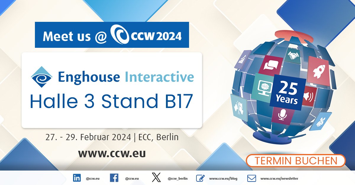 #CCW 2024. Die Spannung steigt - In 1 Woche fällt der Startschuss. Nutzen Sie die Gelegenheit, besuchen Sie den #Enghouse Stand B17 in Halle 3. Buchen Sie Ihren individuellen #Beratungstermin hier: enghouseinteractive.de/webinare-event…