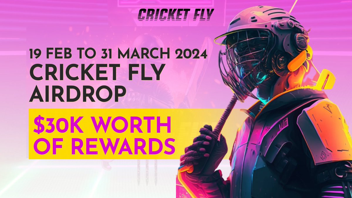 🔥 Exciting Announcement!

🏆 Join the Cricket Fly $30K Monthly Airdrop and soar towards incredible prizes!

🔗 Participate now: zealy.io/c/cricketflyof…

🚀 Ascend the ranks! Conquer the daily tasks to rise above and seize amazing rewards.

⏰ Hurry, the action starts on 19 Feb