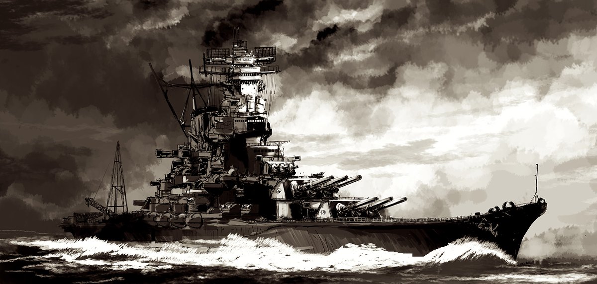 「#見た人もなにか無言で戦艦をあげる 」|松田重工　コミティア144-と48bのイラスト