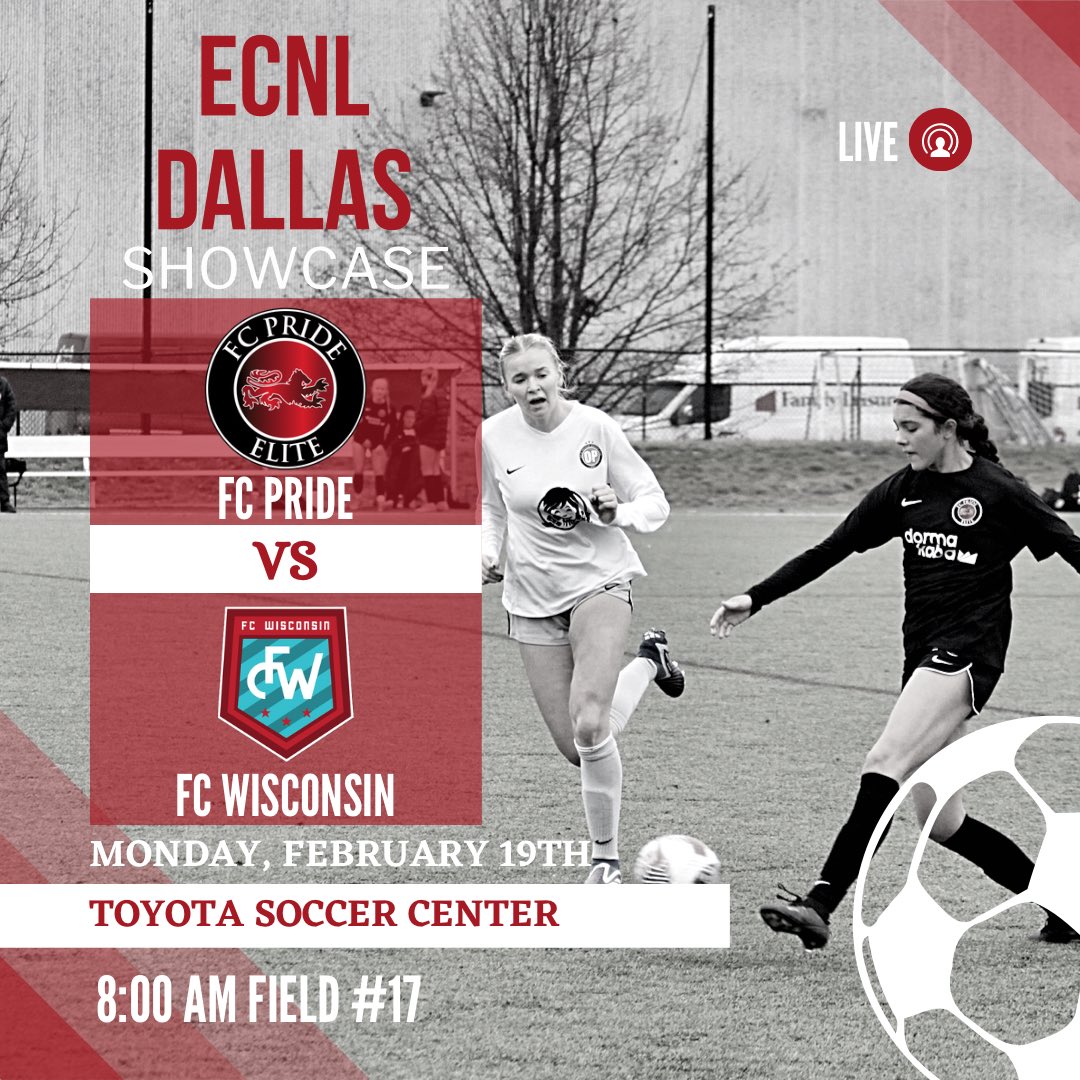 Day 3 - Game 3

Final day to watch our girls play. Come catch us bright and early at 8am on field 17!

<a href="/FCPRIDESOCCER/">FC PRIDE</a> <a href="/FCPGirlsEcnl/">FC Pride Elite Girls ECNL</a> <a href="/ImCollegeSoccer/">College Soccer Truth ™</a> <a href="/ImYouthSoccer/">ECNL/GA/Recruiting/College Soccer</a> @SoccerMomInt <a href="/TopDrawerSoccer/">TopDrawerSoccer</a>