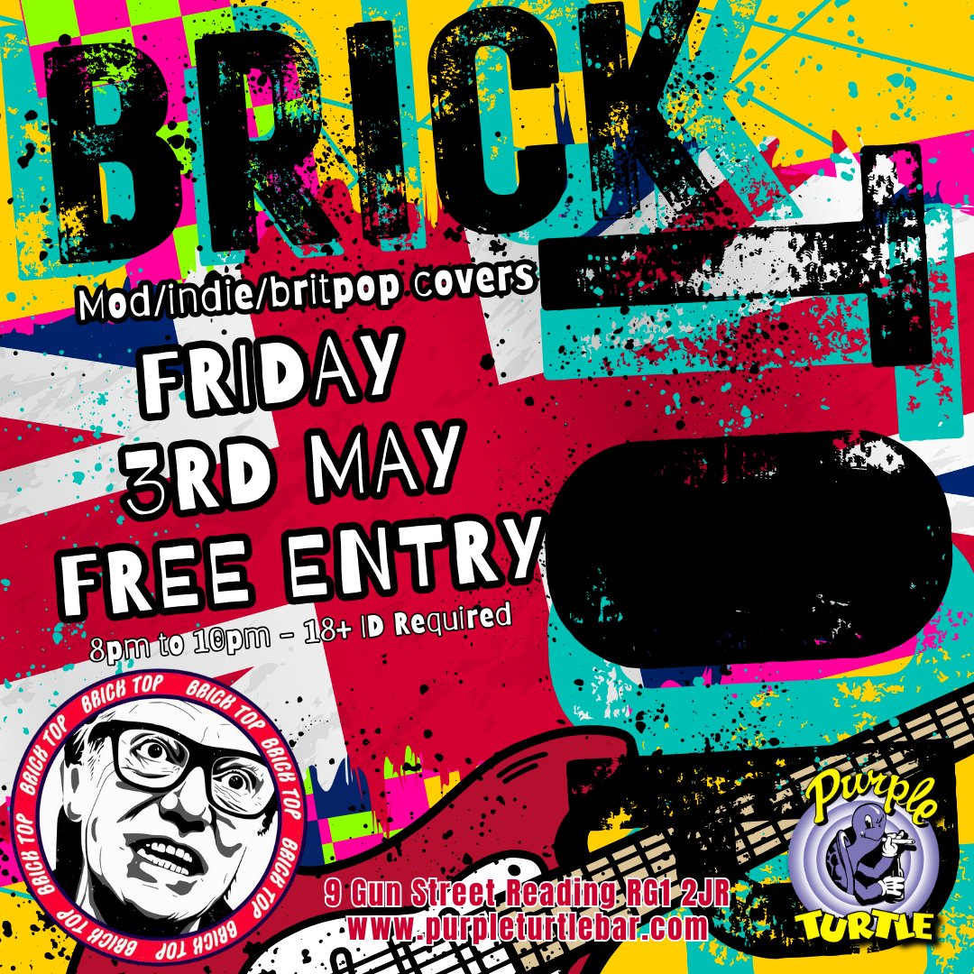 PurpleTurtleRdg's tweet image. BRICKTOP @ The Turtle
MOD/INDIE/BRITPOP Covers
FREE ENTRY / 18+ ID Required
#purpleturtlerocks #purpleturtlereading #readingnight #readingnightlife #purpleturtlemusic #bricktopband #fridaynightreading